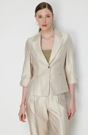 EKOL Truvakar Kol Tek Düğme Ceket 1272 - KUM