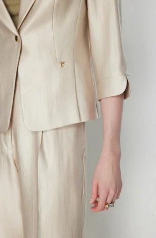 EKOL Truvakar Kol Tek Düğme Ceket 1272 - KUM