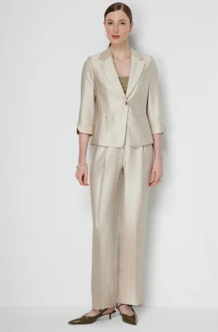 EKOL Truvakar Kol Tek Düğme Ceket 1272 - KUM