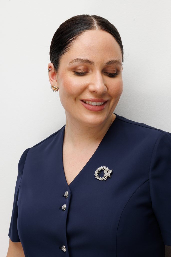 EKOL Metal Broşlu V Yaka Ceket 1528 - Lacivert