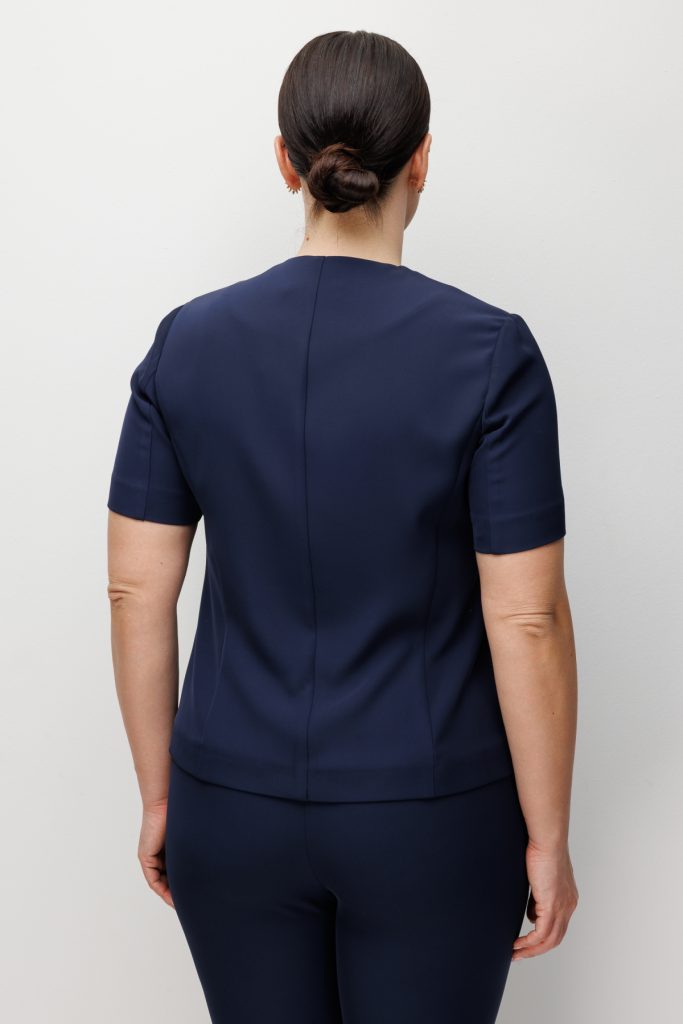 EKOL Metal Broşlu V Yaka Ceket 1528 - Lacivert