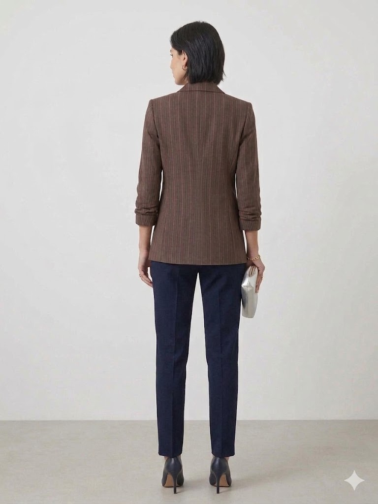 EKOL Çizgi Detaylı Ceket 1586