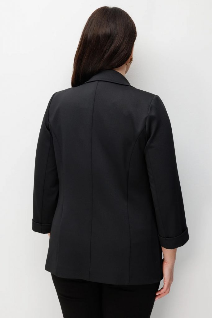 Ekol Metal Aksesuarlı Duble Kol Ceket 1664 - Siyah