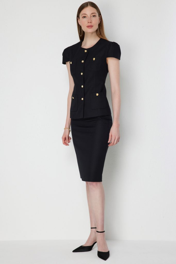 EKOL Arkası Yırtmaçlı Kalem Etek 1040