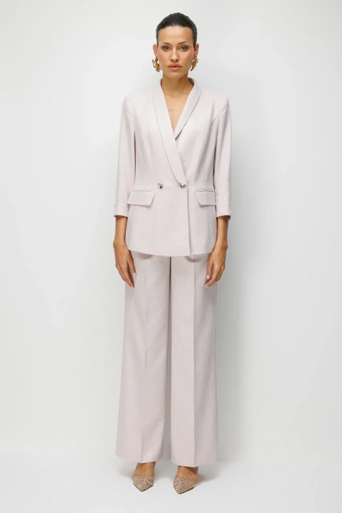 EKOL Pileli Bol Paça Pantolon 1076 - pembe