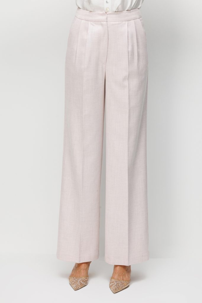 EKOL Pileli Bol Paça Pantolon 1076 - pembe