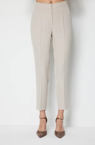 EKOL Düşük Bel Dar Paça Krep Pantolon 1132 - KUM