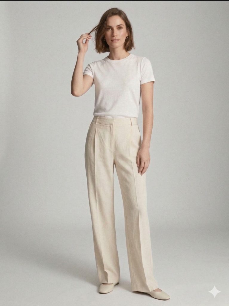 EKOL Yüksek Bel Klasik Pantolon 1264 - EKRU