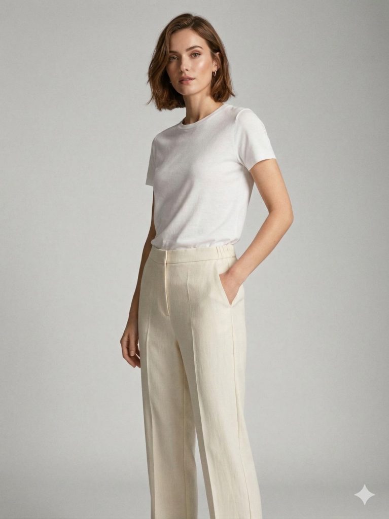 EKOL Yüksek Bel Klasik Pantolon 1264 - EKRU