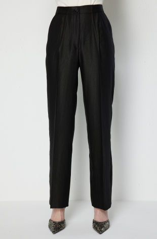 EKOL Yüksek Bel Tek Pile Pantolon 1274 - Siyah