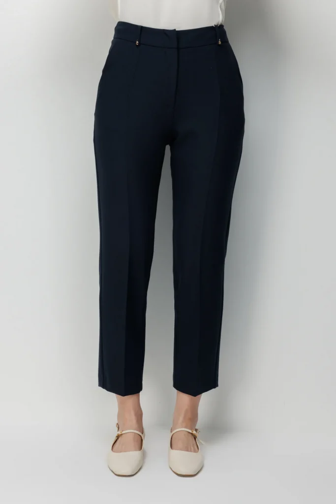 EKOL Metal Aksesuarlı Dar Paça Pantolon 4002 - Lacivert