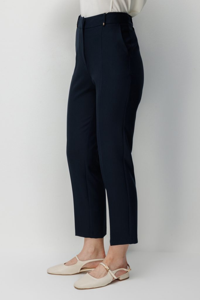 EKOL Metal Aksesuarlı Dar Paça Pantolon 4002 - Lacivert