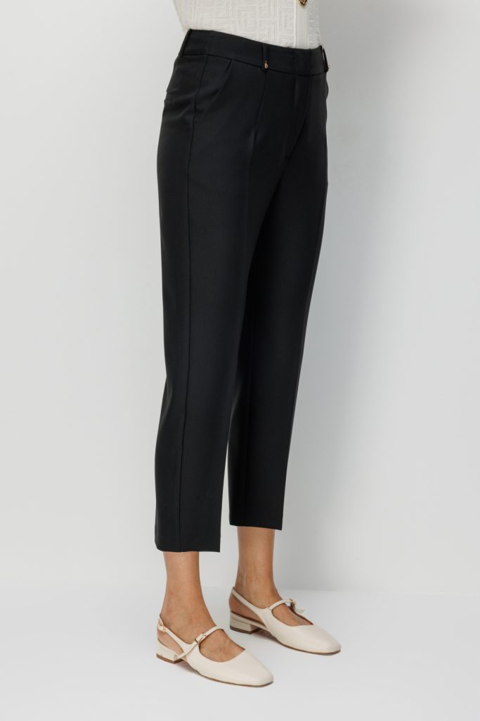 EKOL Metal Aksesuarlı Dar Paça Pantolon 4002 - Siyah