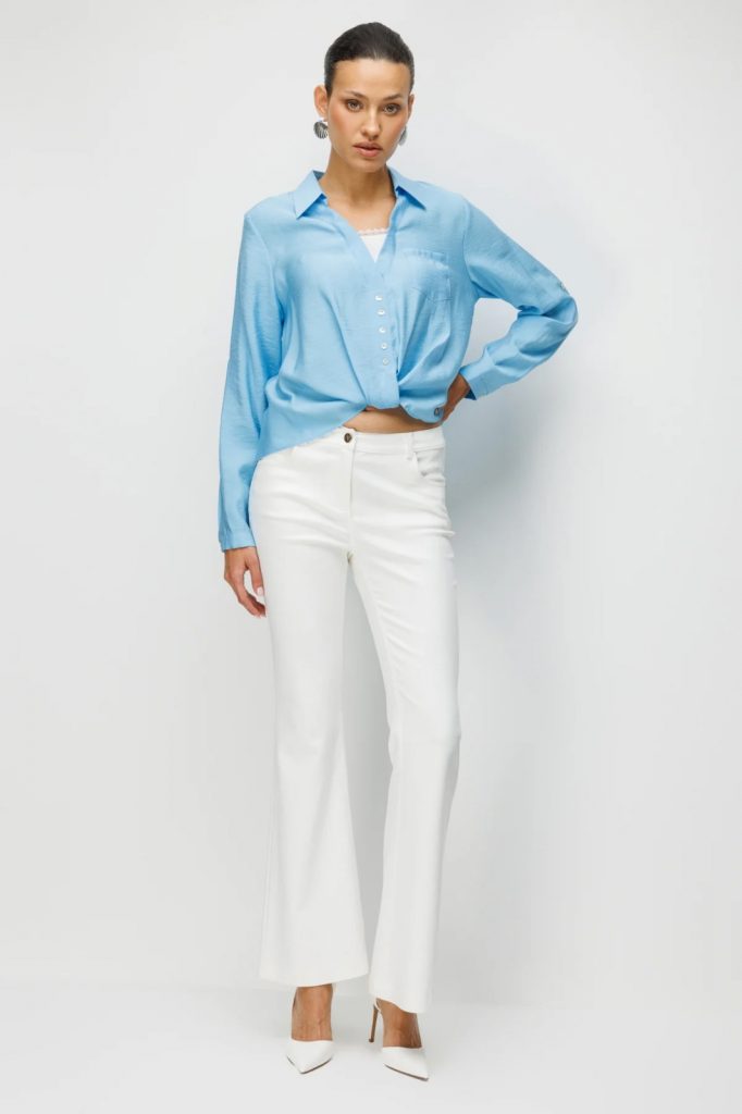 EKOL Beş Cep İspanyol Paça Pantolon 4034 - EKRU