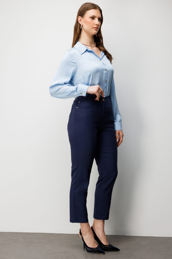 EKOL Beş Cep Dar Paça Pantolon 4036 - Lacivert