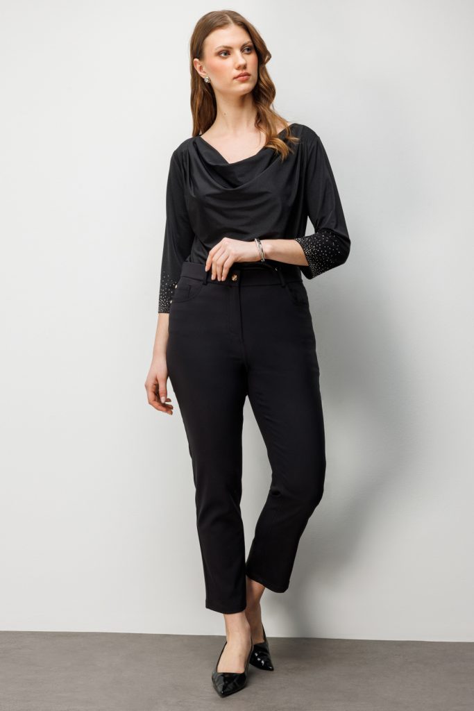 EKOL Beş Cep Dar Paça Pantolon 4036 - Siyah