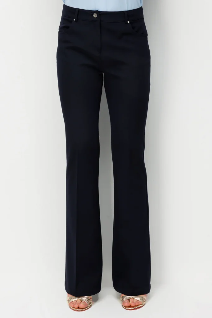 EKOL İspanyol Paça Yüksek Bel Pantolon 4064 - Lacivert