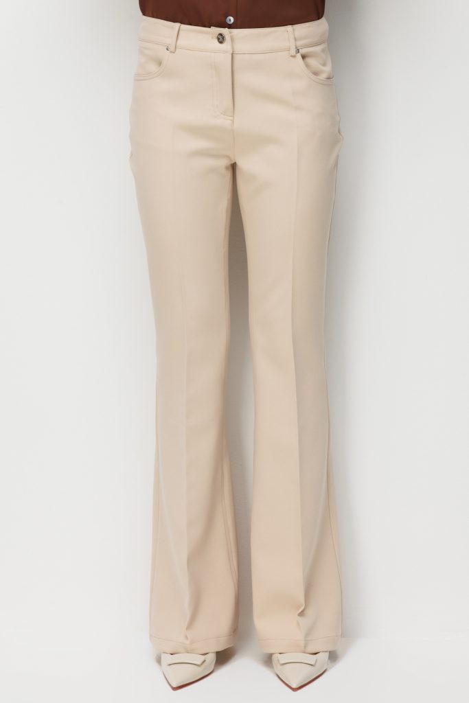 EKOL İspanyol Paça Yüksek Bel Pantolon 4064 - BEJ