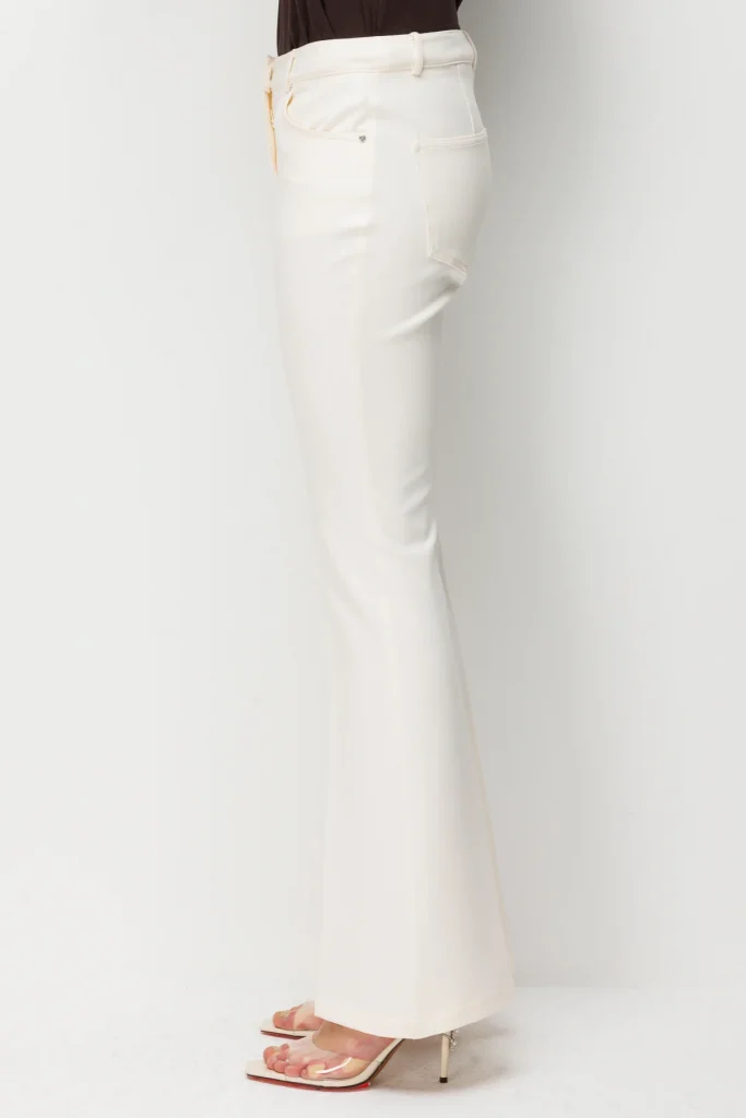 EKOL İspanyol Paça Yüksek Bel Pantolon 4064 - EKRU