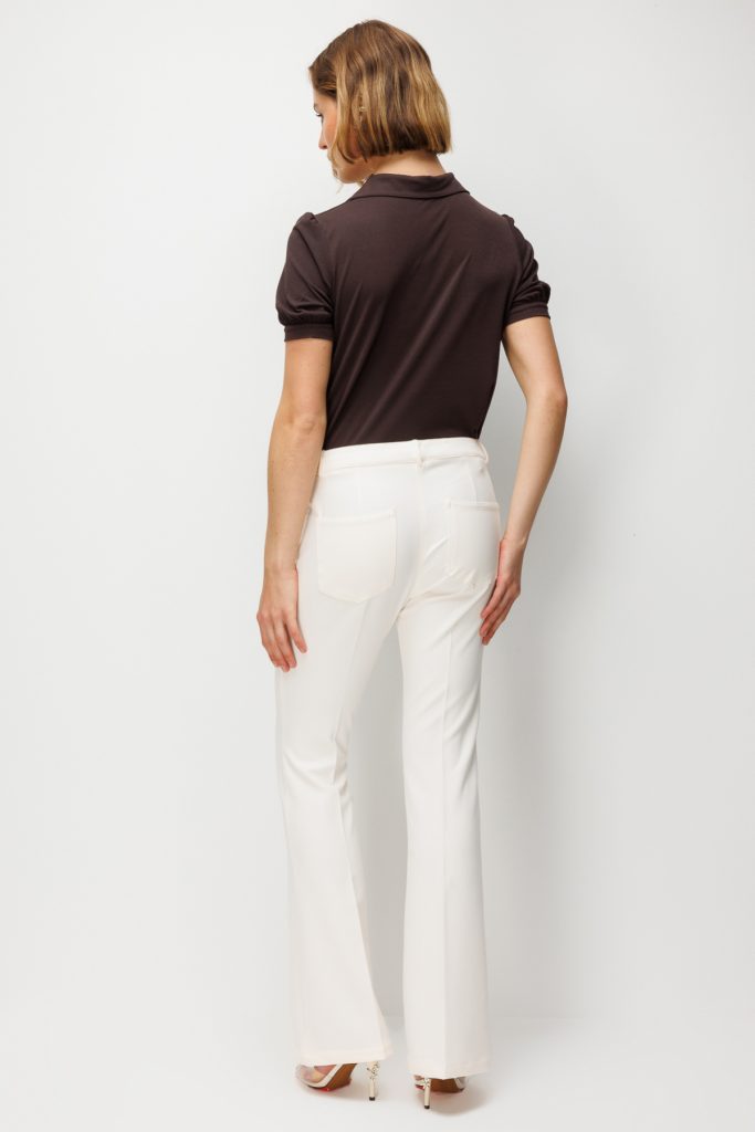 EKOL İspanyol Paça Yüksek Bel Pantolon 4064 - EKRU