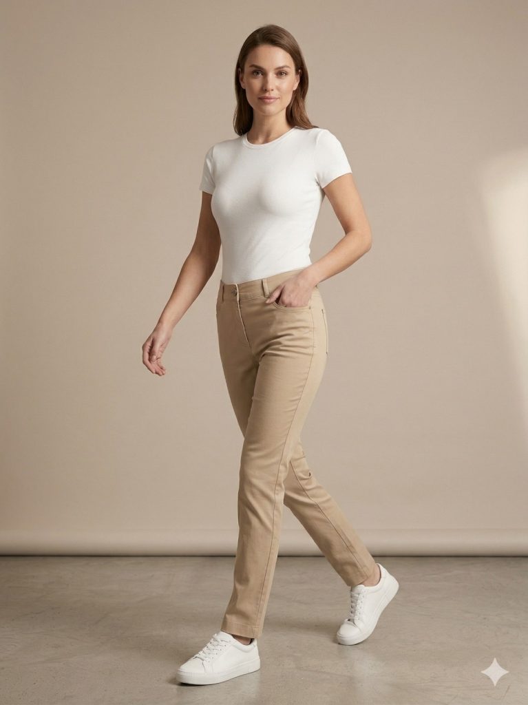 EKOL Yan Cepli Dar Paça Pamuklu Pantolon 4098 - KUM