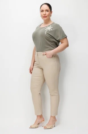 EKOL Dar Paça Likralı Pantolon 4100 - KUM