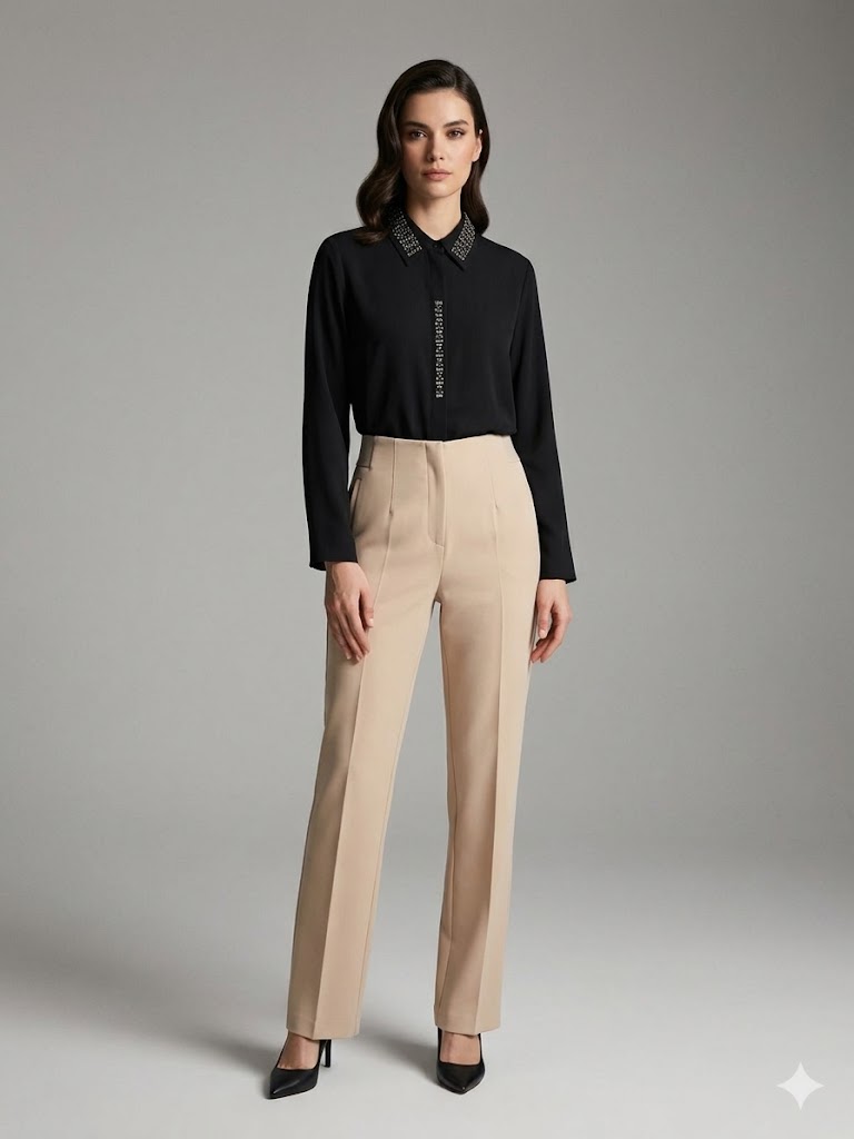 EKOL Yanı Lastikli Pantolon 4164 - BEJ