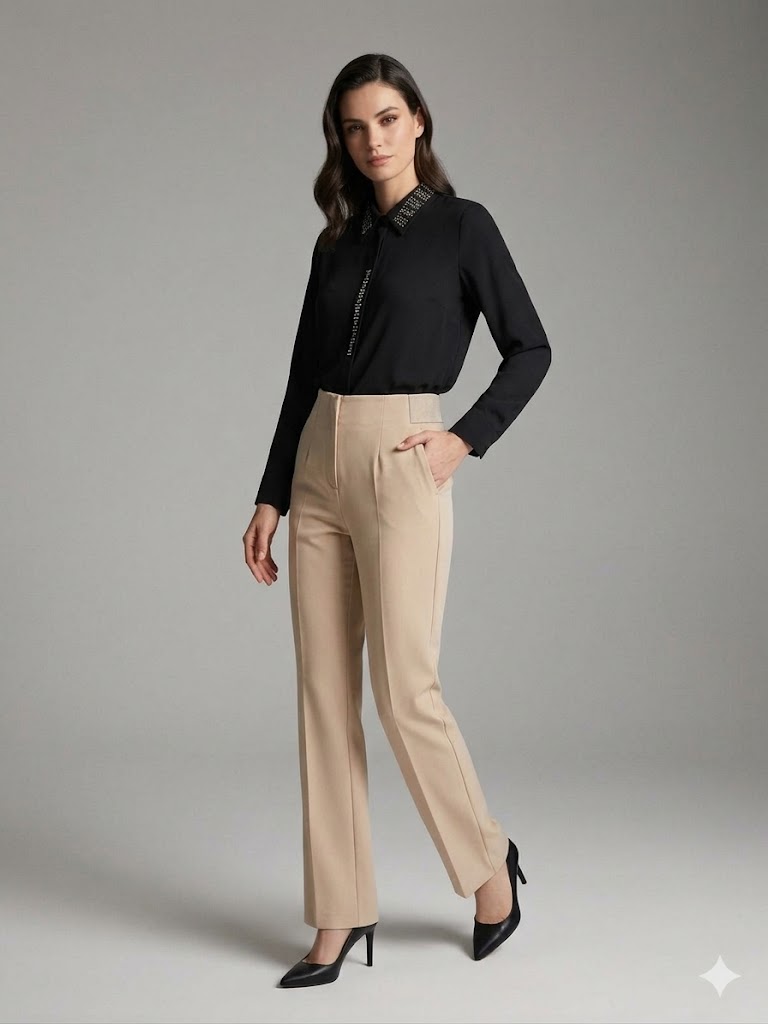 EKOL Yanı Lastikli Pantolon 4164 - BEJ