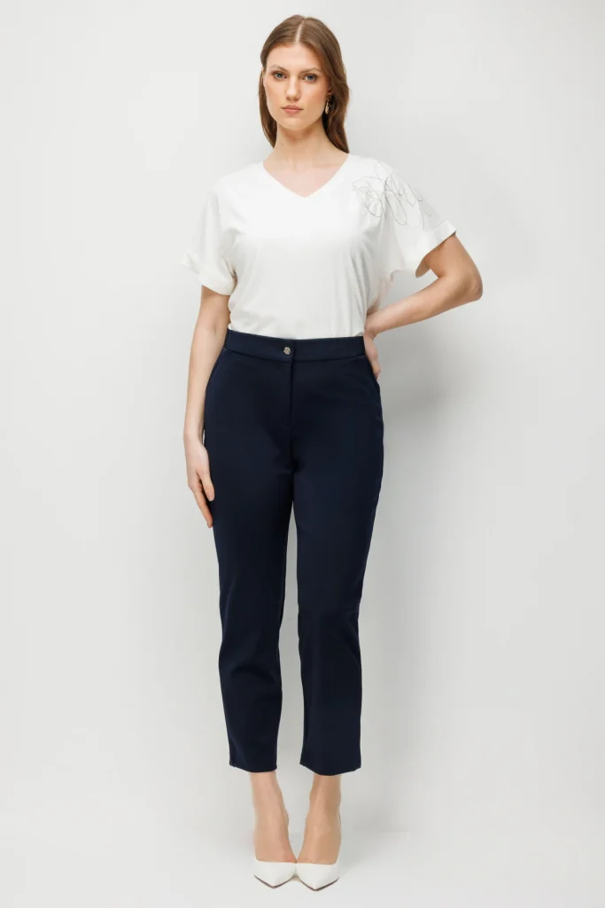 EKOL Beli Kalın Lastikli Yan Cepli Pantolon 4176 - Lacivert