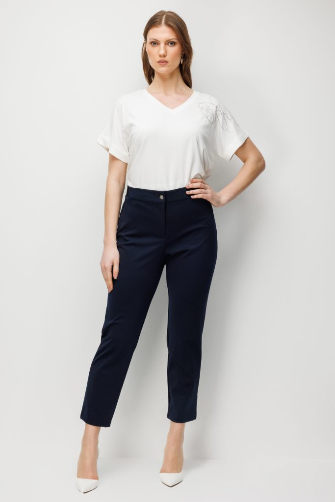 EKOL Beli Kalın Lastikli Yan Cepli Pantolon 4176 - Lacivert