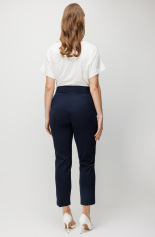 EKOL Beli Kalın Lastikli Yan Cepli Pantolon 4176 - Lacivert
