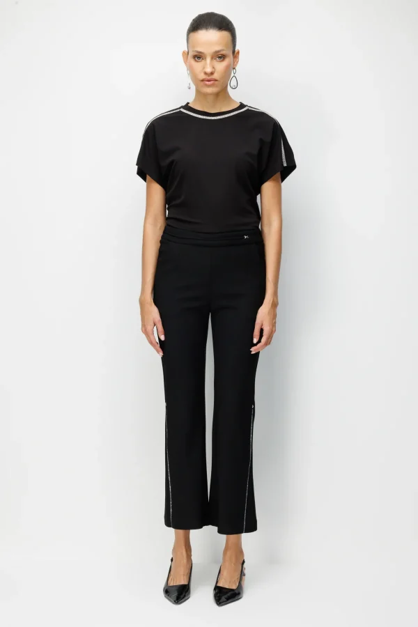 EKOL İspanyol Paça Taş İşlemeli Pantolon 4926