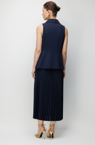 EKOL Süs Cep Detaylı Kruvaze Yelek 1062 - Lacivert