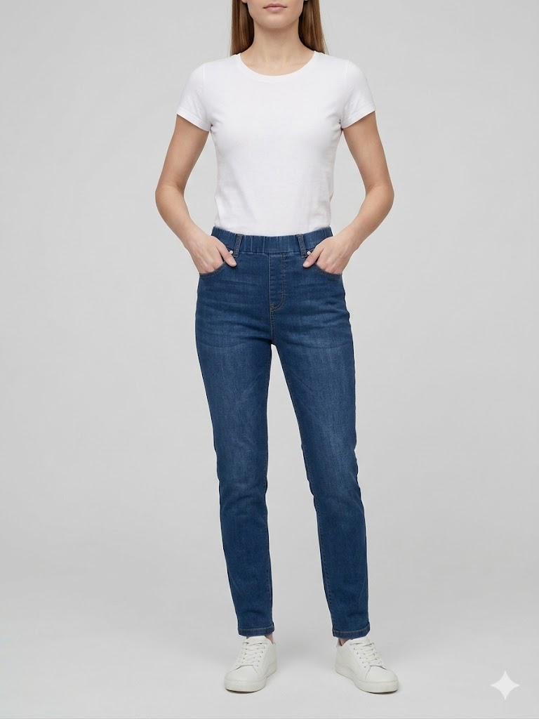 ERCAN AKDENİZ Beli Lastlikli Rahat Kesim Pantolon 6003 - MAVİ