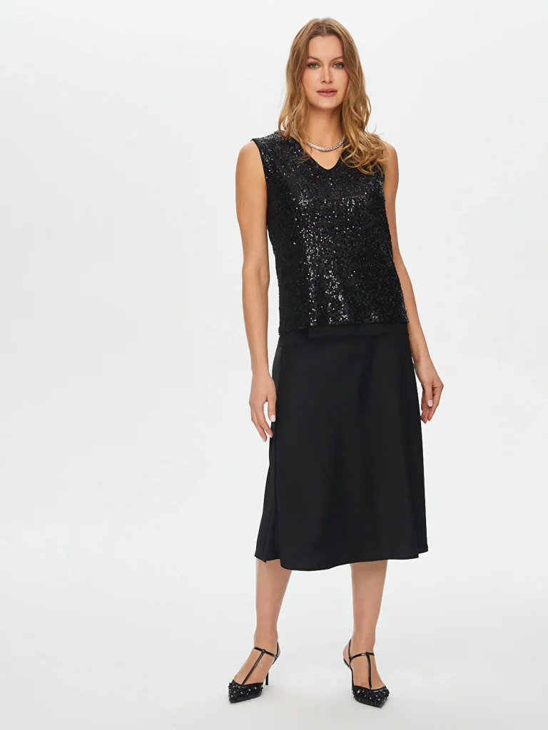 FAİK SÖNMEZ Örme Payet Bluz 015