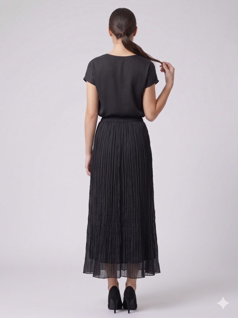 FAİK SÖNMEZ Pileli Etek ETK003 - Siyah