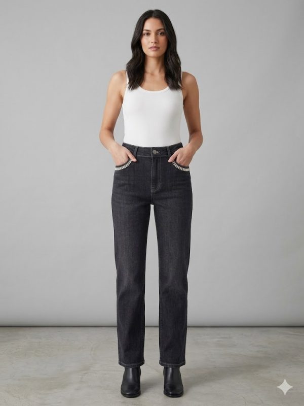 FAİK SÖNMEZ Taş İşlemeli Cep Detaylı Pantolon 001