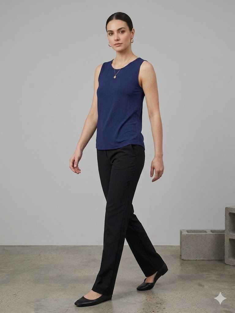 TOLGA SARAÇOĞLU Kalın Askılı Bluz 10977 - İNDİGO