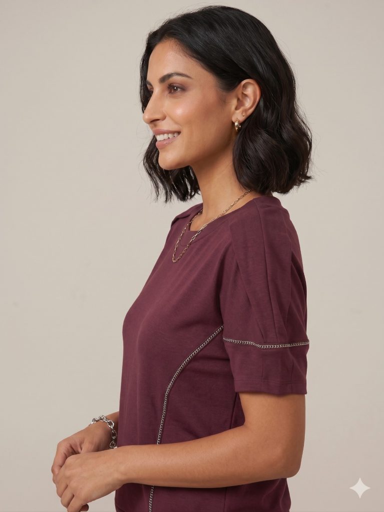 FEVER Taş İşlemeli Bluz 4001 - Mor