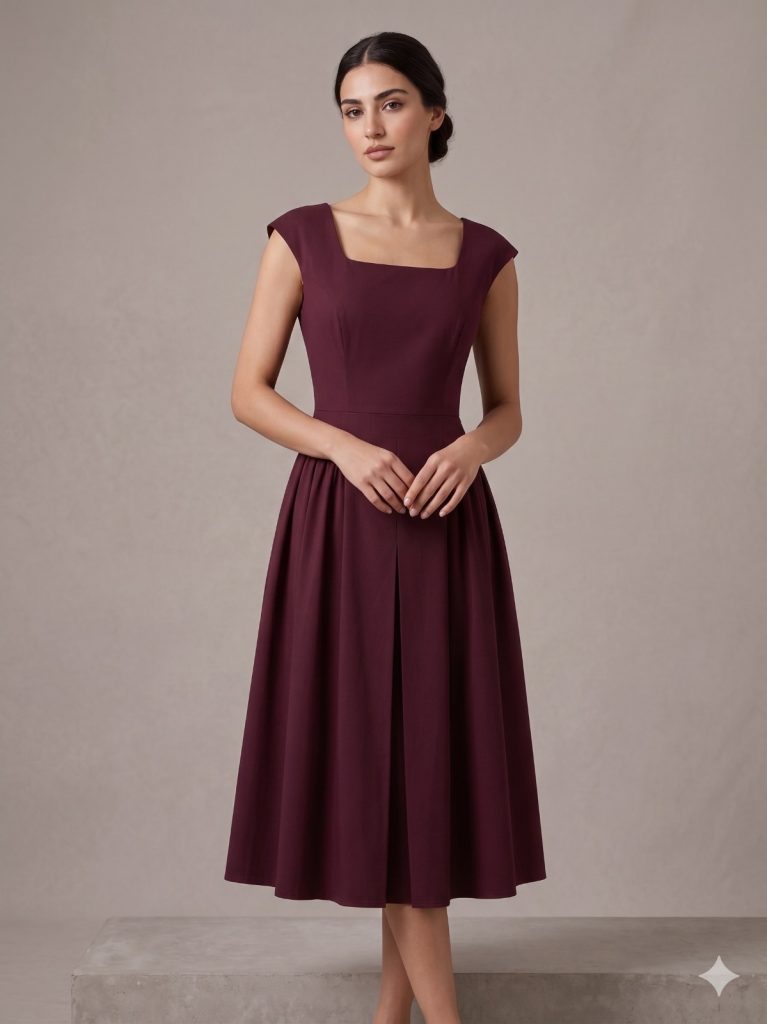 FEVER Sırt Bağlama Detaylı Elbise 6061 - bordo