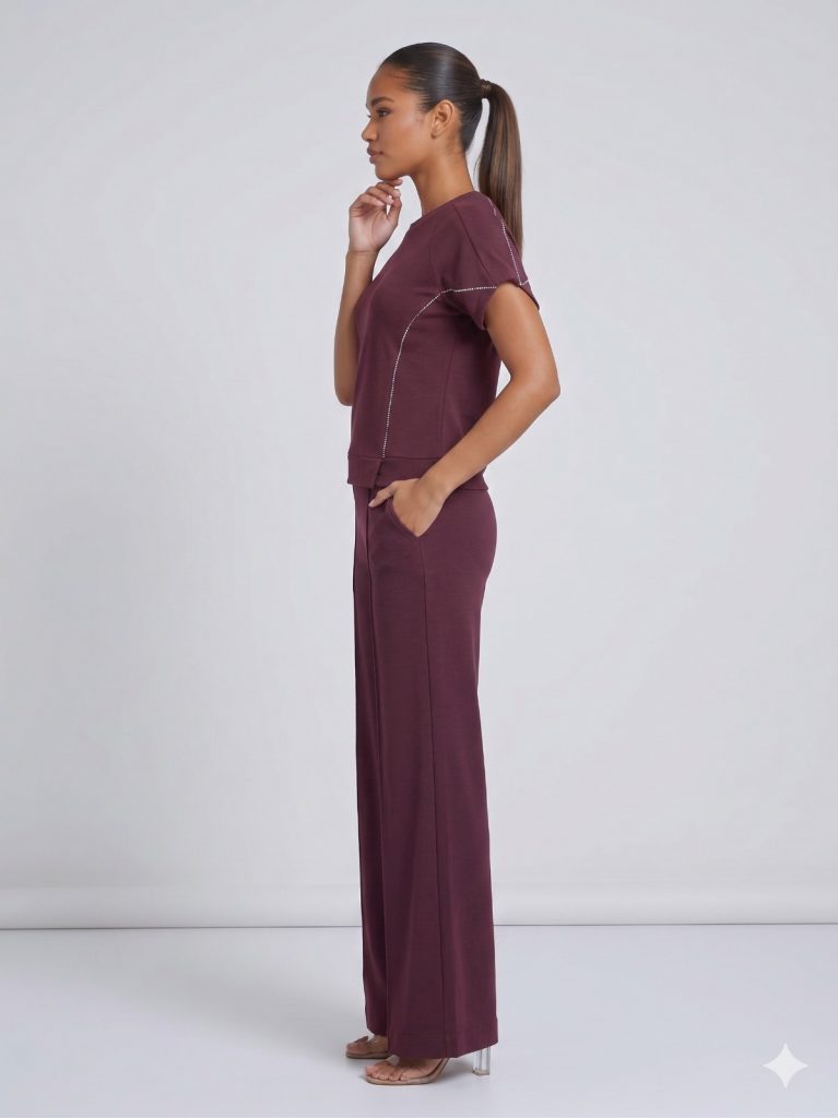 FEVER Beli Lastkili Rahat Kesim Pantolon 12037 - Mor