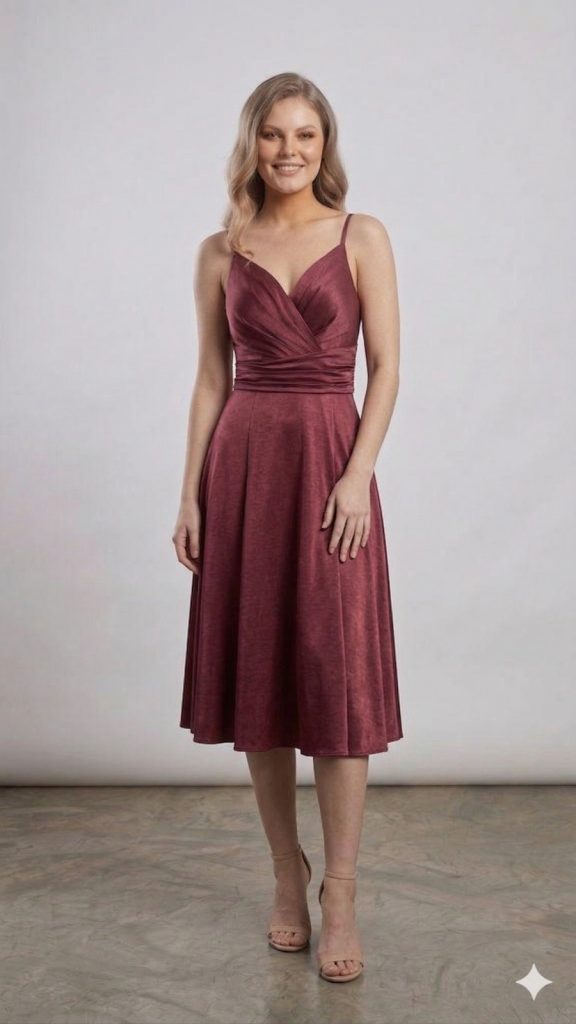 CENTİLMEN V Yaka Yırtmaçlı Abiye Elbise  8335 - MÜRDÜM