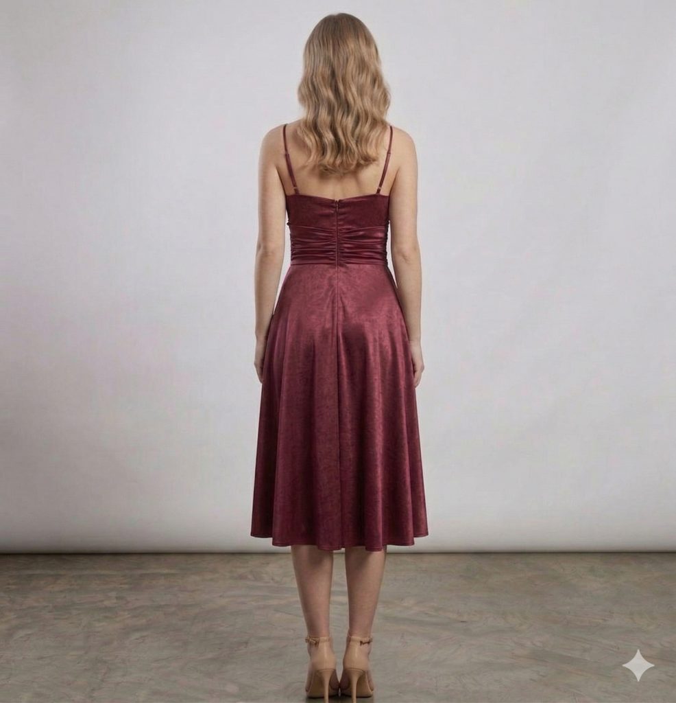 CENTİLMEN V Yaka Yırtmaçlı Abiye Elbise  8335 - MÜRDÜM