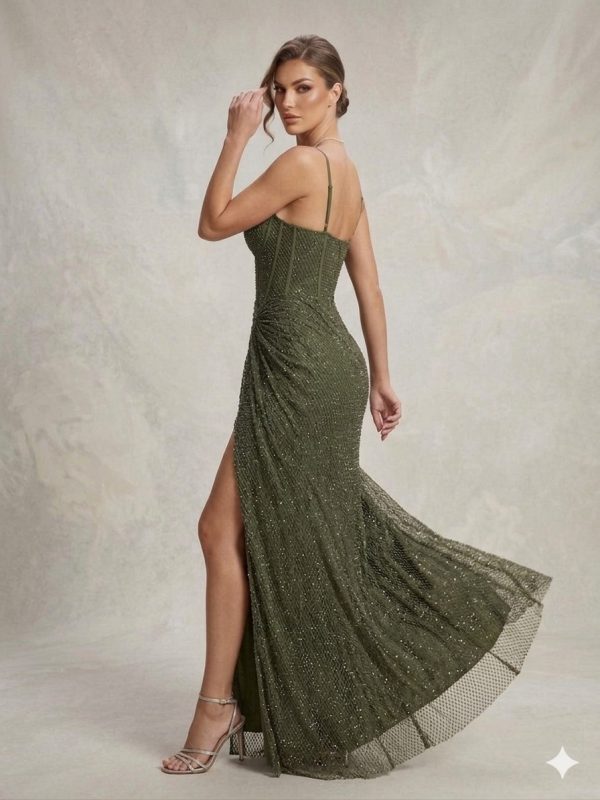 FOR COSTUME Kristal İşlemeli Korsaj Elbise 9983