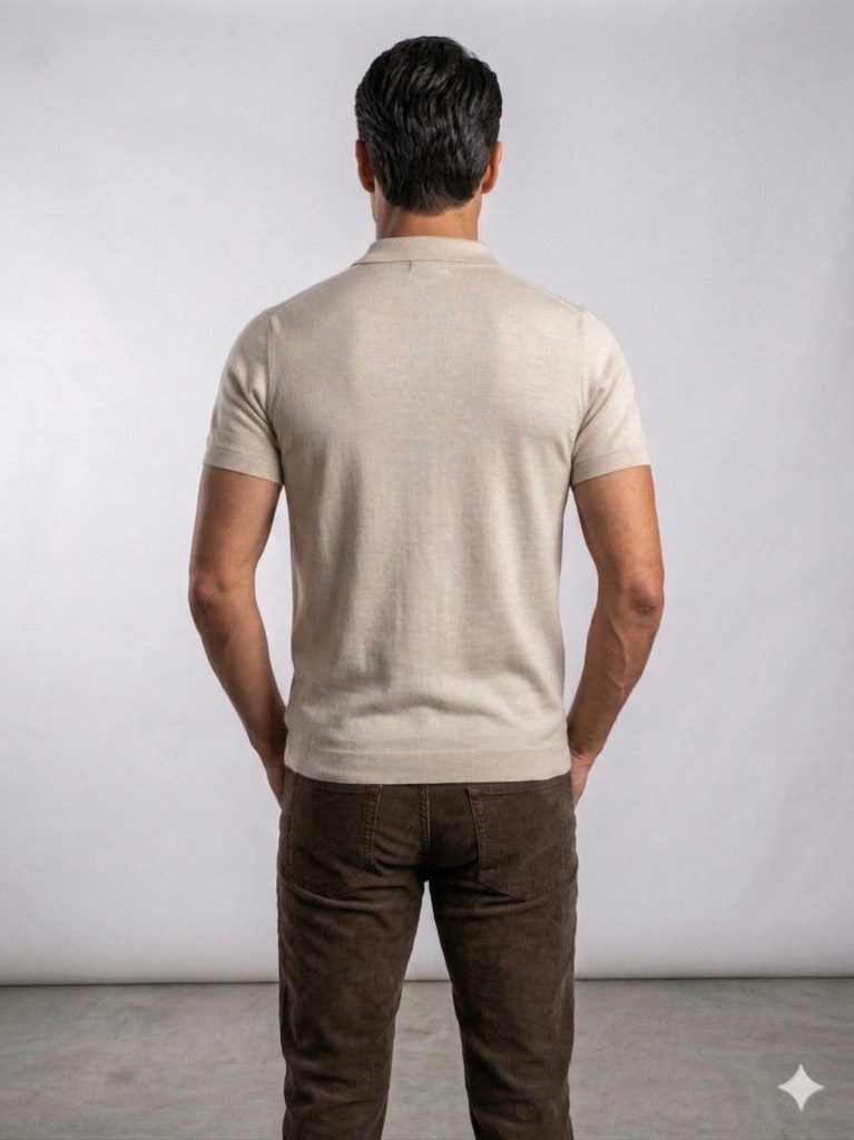 FORMENTİ Fit Desenli Merserize Tişört  1622 - BEJ