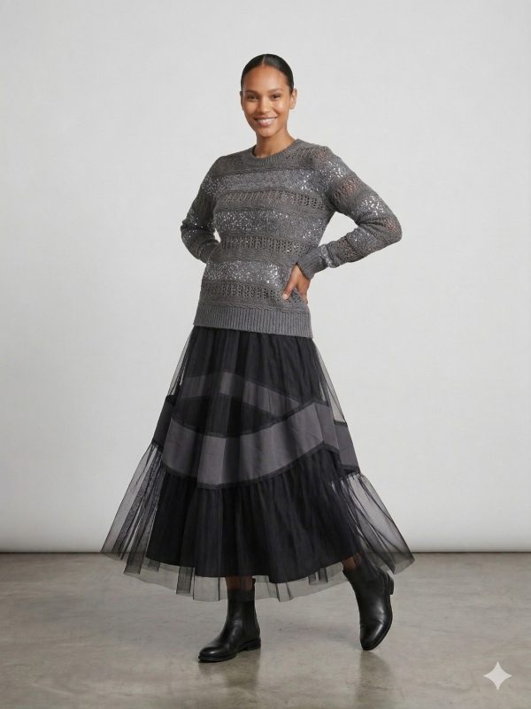 GHİSA 3'LÜ Pullu Triko Takım  9169