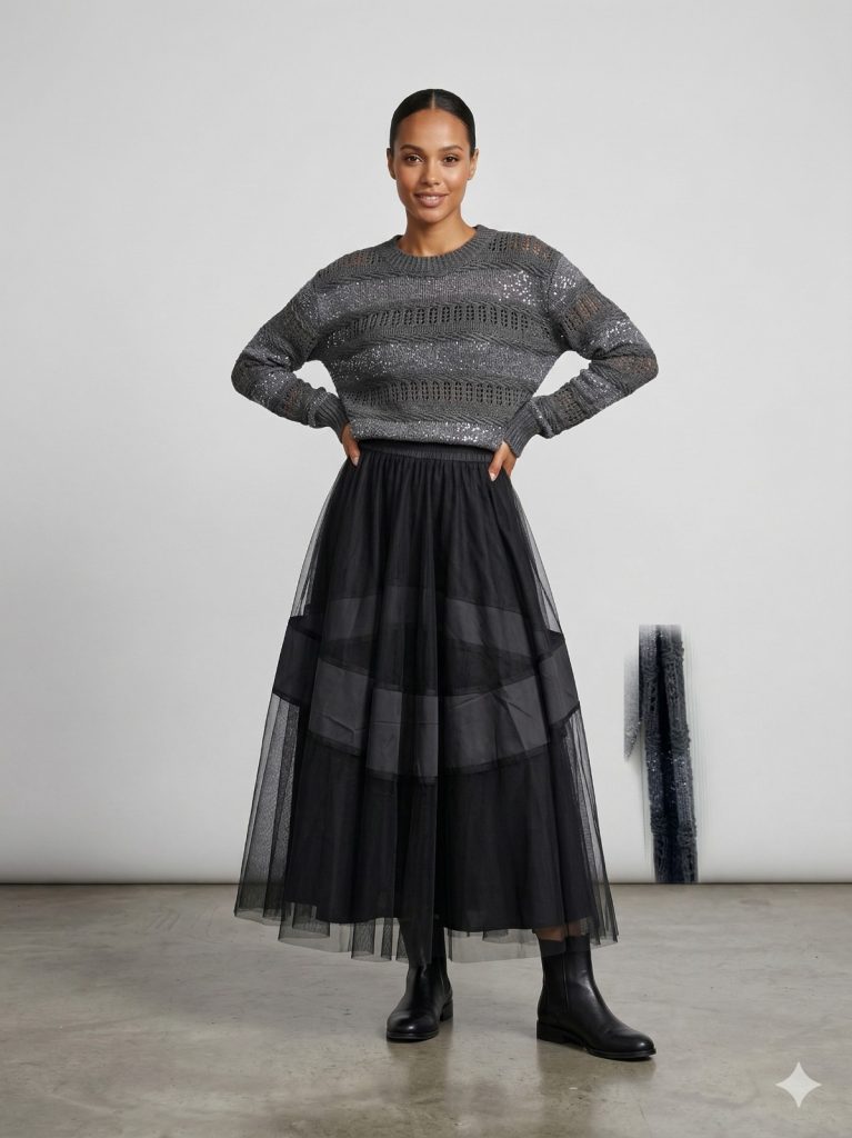 GHİSA 3'LÜ Pullu Triko Takım  9169