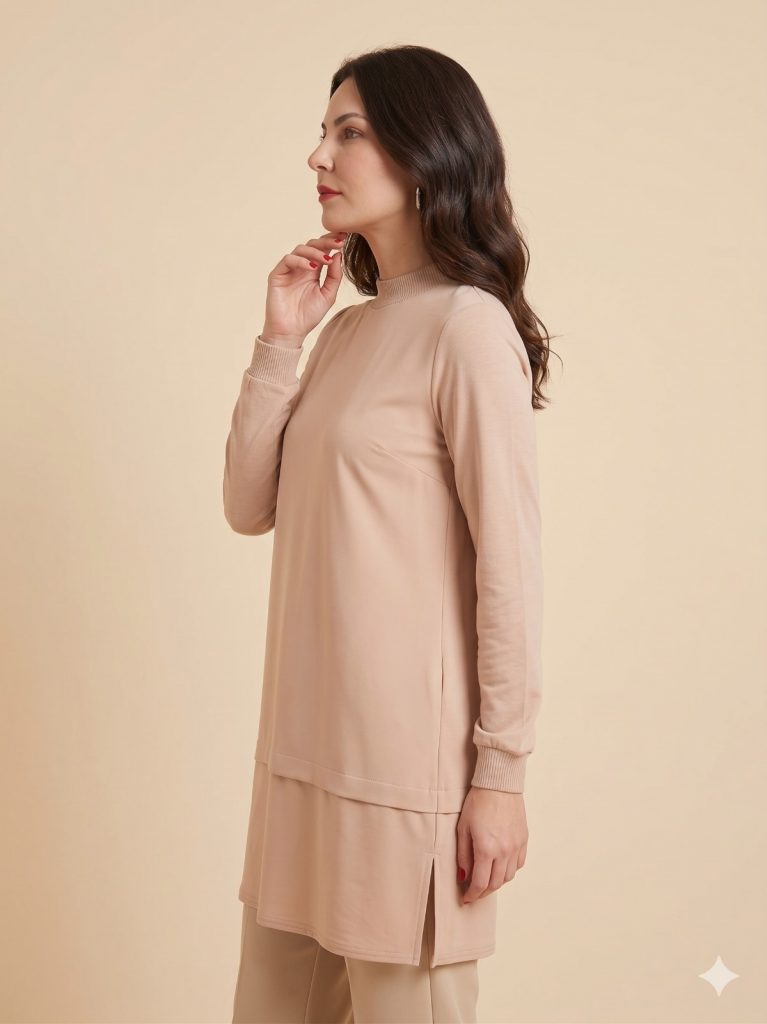 GHİSA Lastik Yakalı Tunik 4761 - BEJ