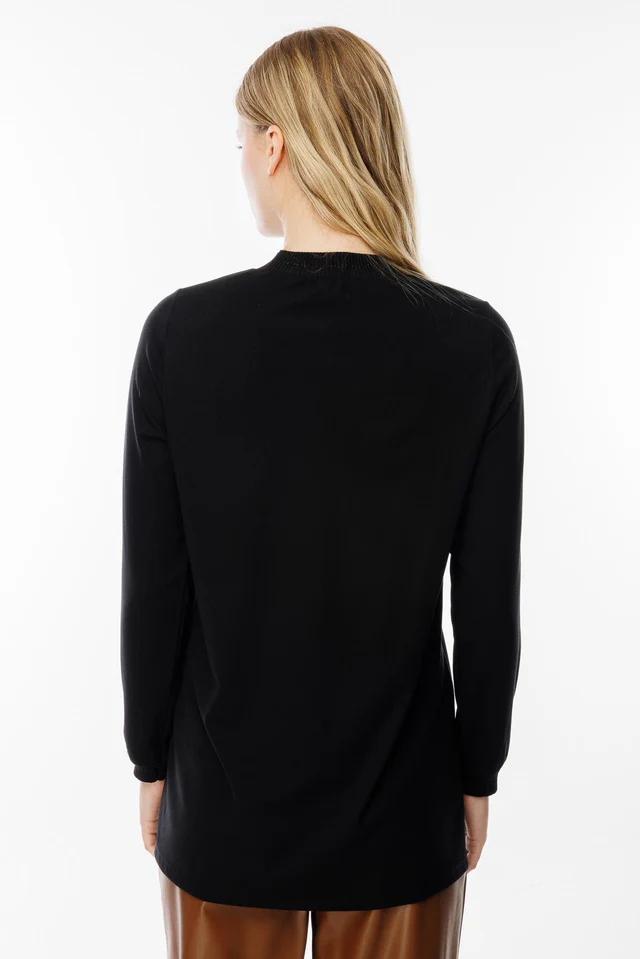 GHİSA Uzun Kol Basic Tunik 4829 - Siyah