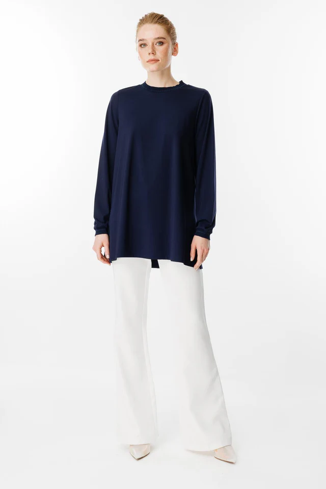 GHİSA Uzun Kol Basic Tunik 4829 - Lacivert